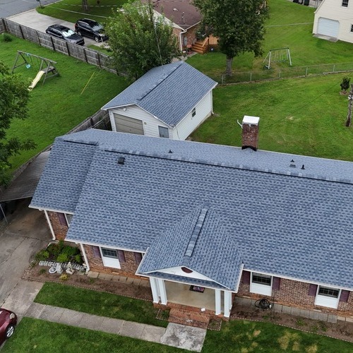aerial view of a shingle roof