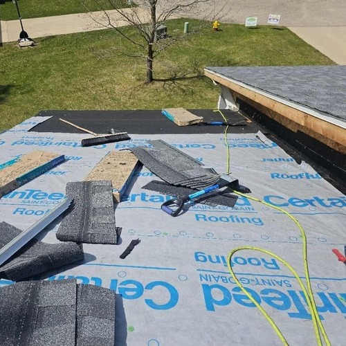 a variety of roofing materials for repairing storm damage